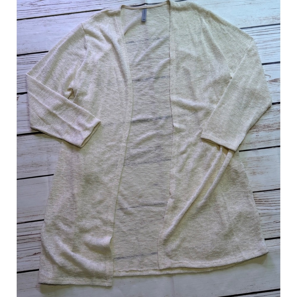 Honeyme Curvy Cream Open Front Lightweight Knit Cardigan Sweater XXXL
